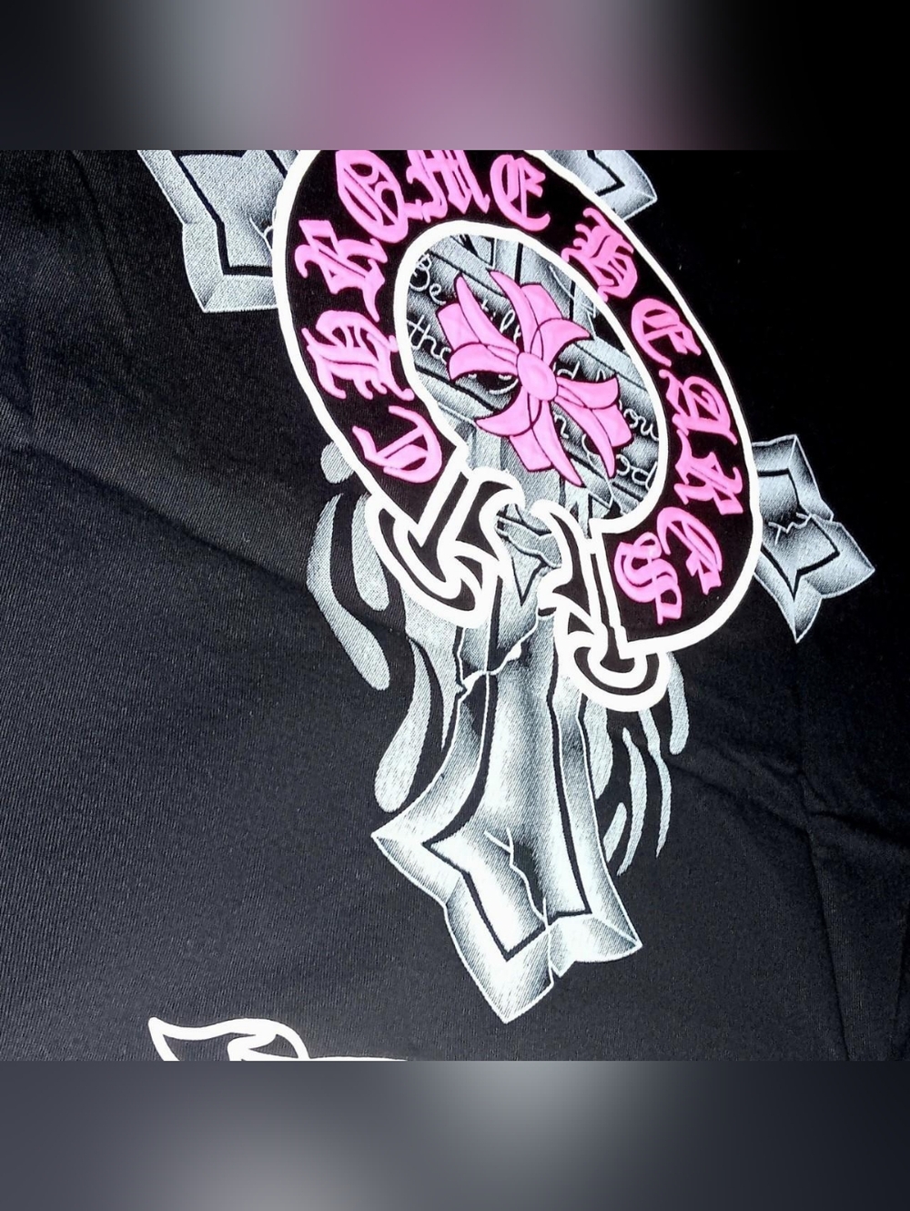 (XL) CH Cross - (Black / Light Purple) COLOR Short Sleeve T-shirt (X-Large)